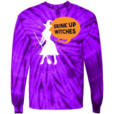 Drink Up Witches Funny Witch Tie-Dye Long Sleeve Shirt