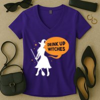 Drink Up Witches Funny Witch Women's V-Neck T-Shirt