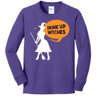 Drink Up Witches Funny Witch Kids Long Sleeve Shirt