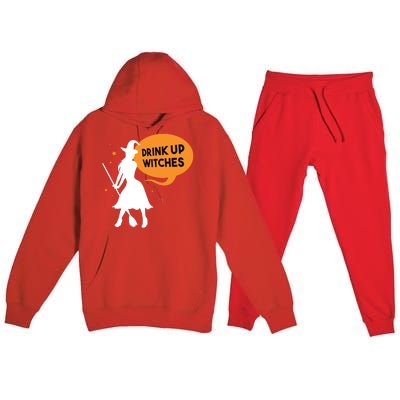 Drink Up Witches Funny Witch Premium Hooded Sweatsuit Set