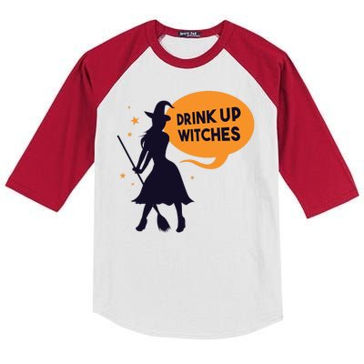 Drink Up Witches Funny Witch Kids Colorblock Raglan Jersey