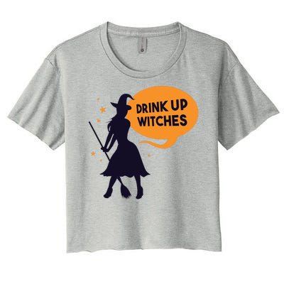 Drink Up Witches Funny Witch Women's Crop Top Tee