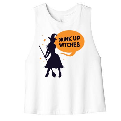 Drink Up Witches Funny Witch Women's Racerback Cropped Tank