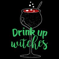 Drink Up Witches Halloween Wine Stripe Pom Pom Beanie