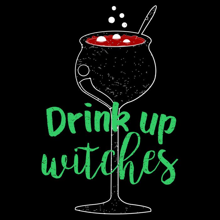 Drink Up Witches Halloween Wine Stripe Pom Pom Beanie