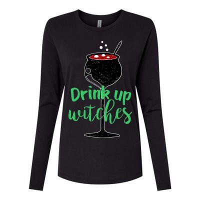 Drink Up Witches Halloween Wine Womens Cotton Relaxed Long Sleeve T-Shirt