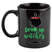 Drink Up Witches Halloween Wine 11oz C Handle Ceramic Mug
