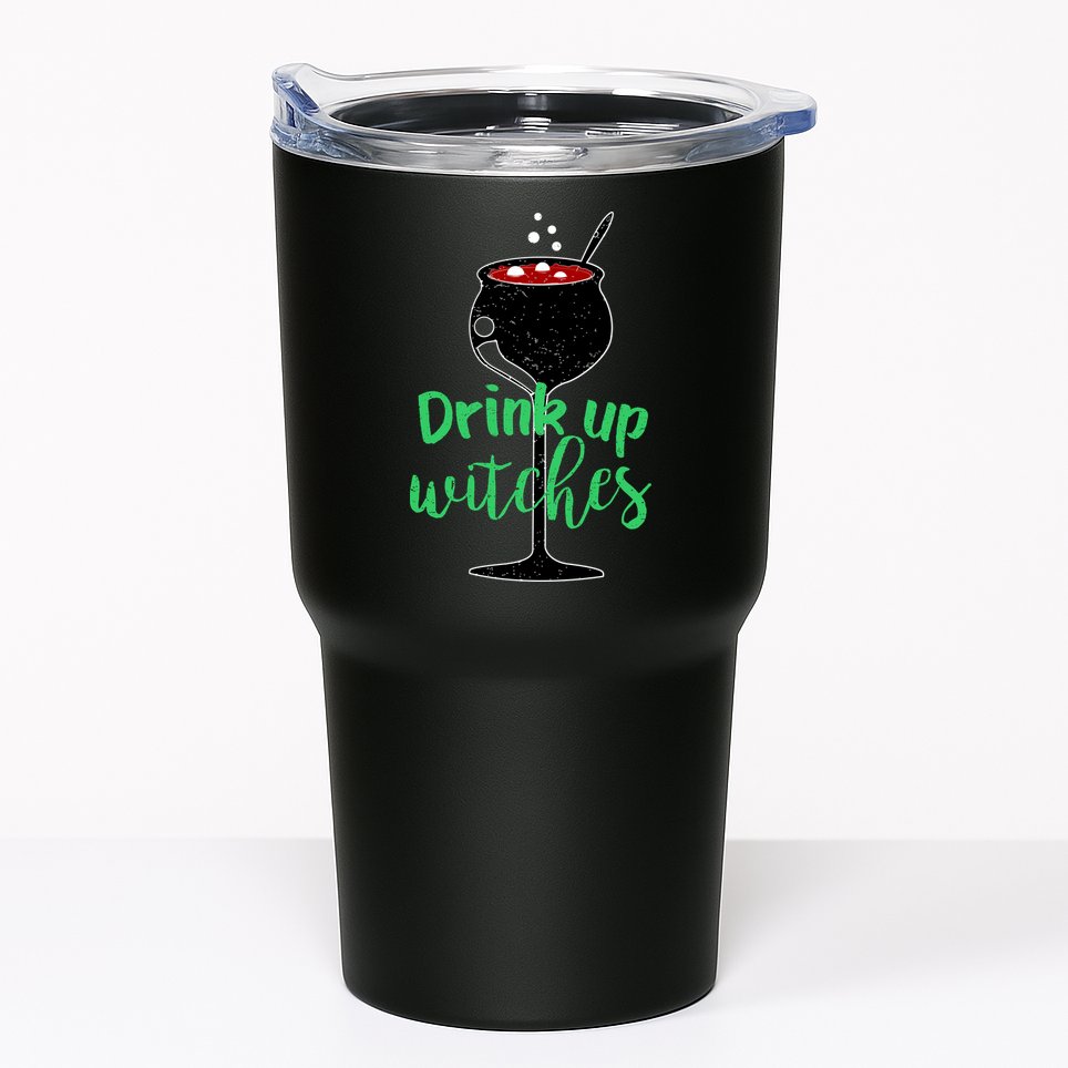 Drink Up Witches Halloween Wine Tumbler