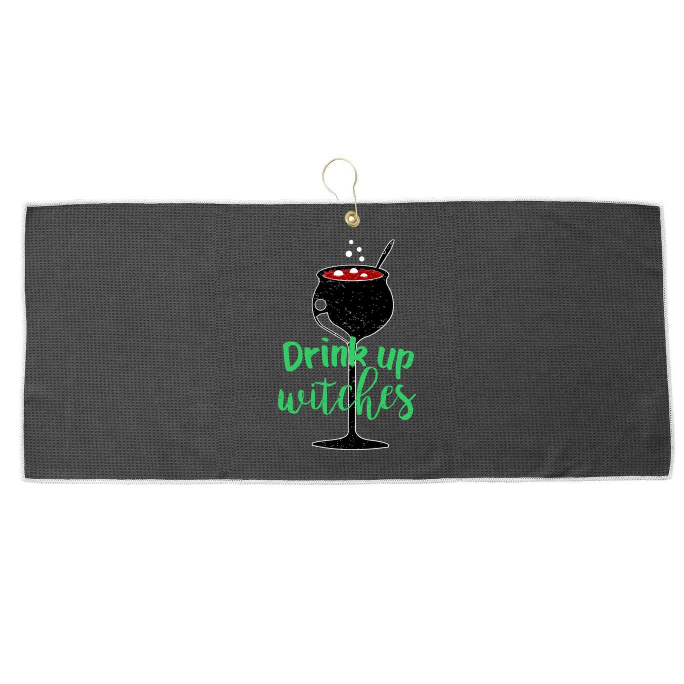 Drink Up Witches Halloween Wine Large Microfiber Waffle Golf Towel