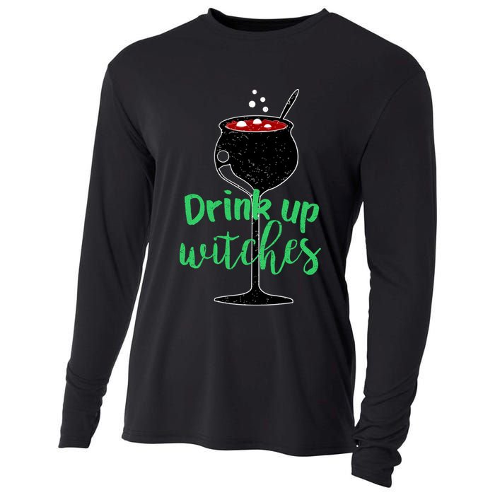 Drink Up Witches Halloween Wine Cooling Performance Long Sleeve Crew