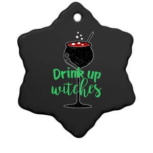 Drink Up Witches Halloween Wine Ceramic Star Ornament