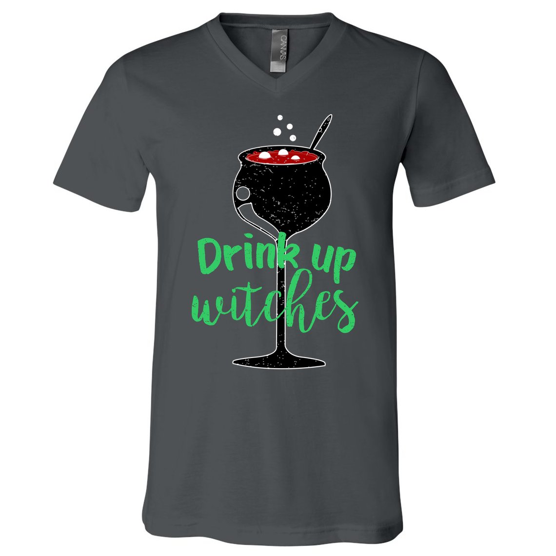 Drink Up Witches Halloween Wine V-Neck T-Shirt