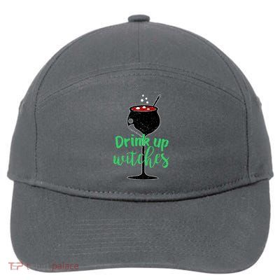 Drink Up Witches Halloween Wine 7-Panel Snapback Hat