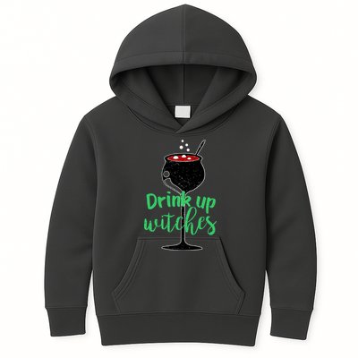 Drink Up Witches Halloween Wine Kids Hoodie