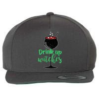 Drink Up Witches Halloween Wine Wool Snapback Cap