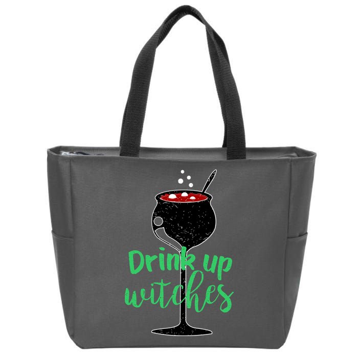 Drink Up Witches Halloween Wine Zip Tote Bag