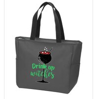 Drink Up Witches Halloween Wine Zip Tote Bag