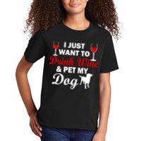 Drink Wine & Pet My Dog Kids T-Shirt