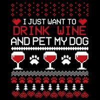 Drink Wine And Pet My Dog Ugly Christmas City Backpack