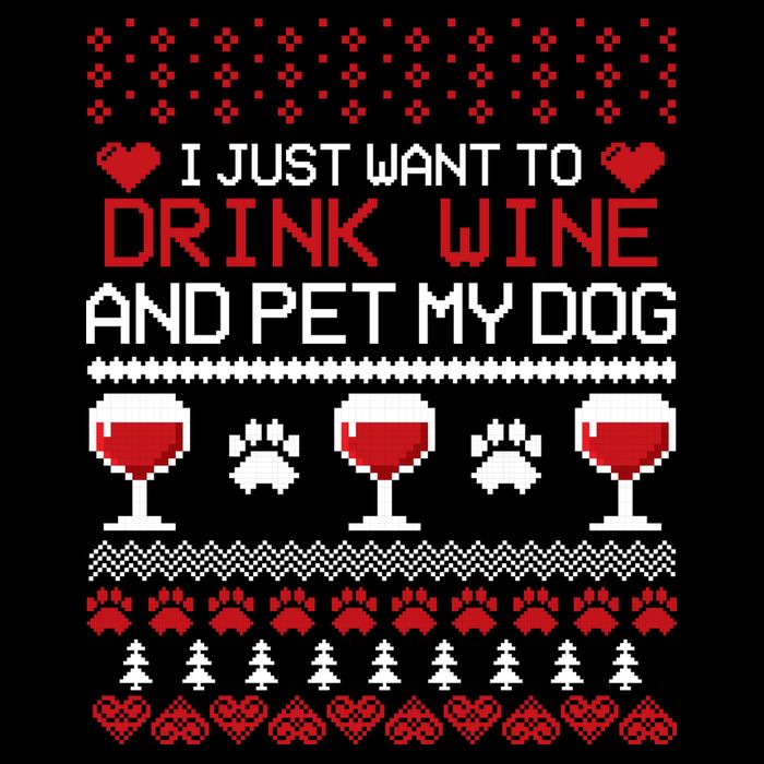 Drink Wine And Pet My Dog Ugly Christmas City Backpack