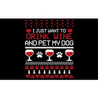 Drink Wine And Pet My Dog Ugly Christmas Bumper Sticker