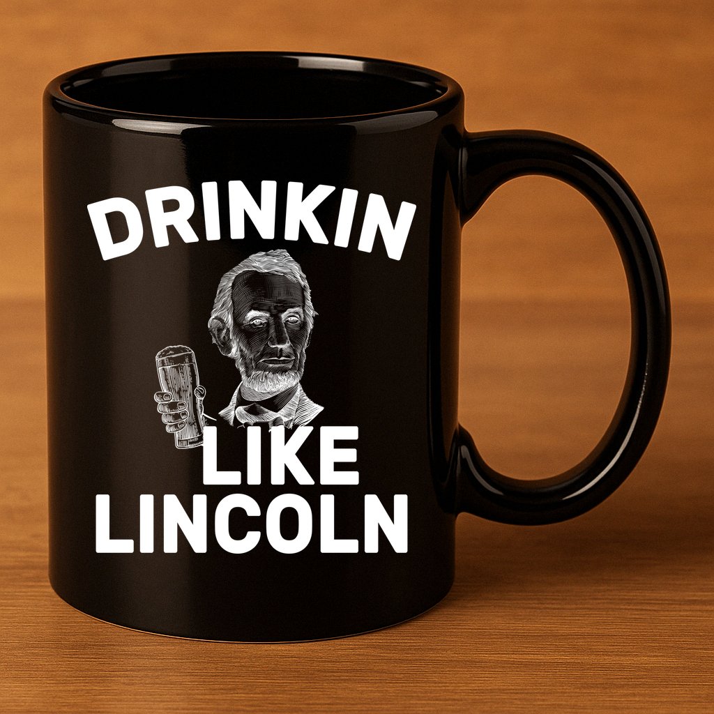 Drinkin Like Lincoln 11oz C Handle Ceramic Mug