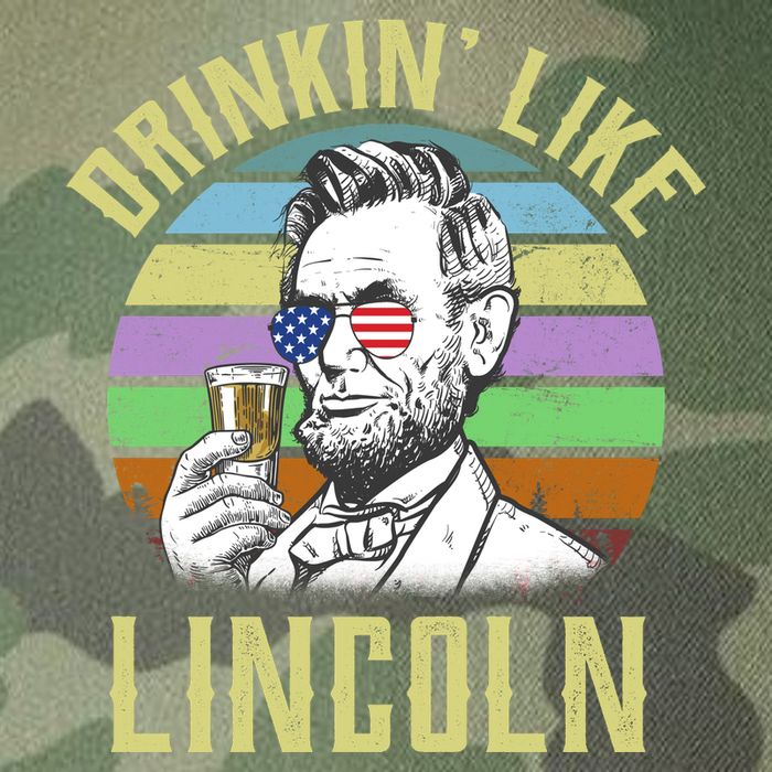 Drinkin' Like Lincoln Retro Abraham Legacy Tie Dye Trucker Hat