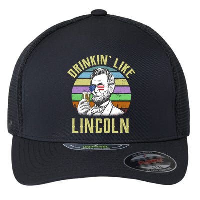Drinkin' Like Lincoln Retro Abraham Flexfit Unipanel Trucker Cap