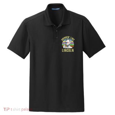 Drinkin' Like Lincoln Retro Abraham Dry Zone Grid Polo