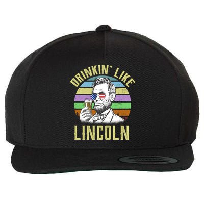 Drinkin' Like Lincoln Retro Abraham Wool Snapback Cap