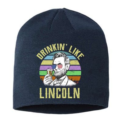 Drinkin' Like Lincoln Retro Abraham Sustainable Beanie