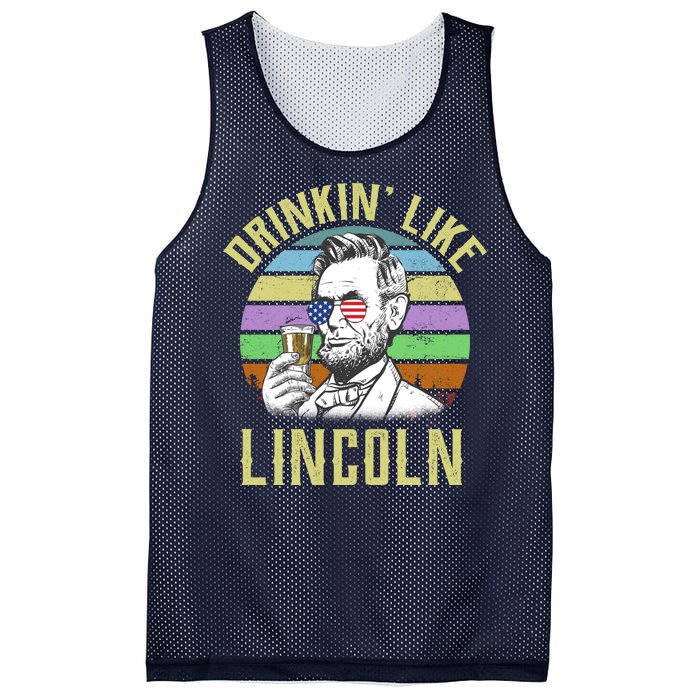 Drinkin' Like Lincoln Retro Abraham Mesh Reversible Basketball Jersey Tank