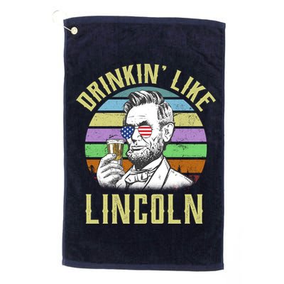Drinkin' Like Lincoln Retro Abraham Golf Towel