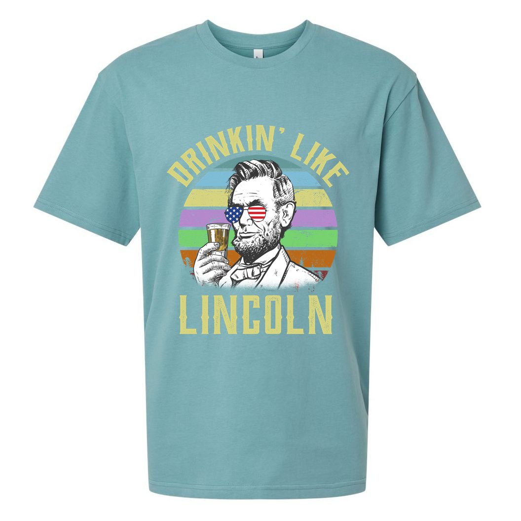 Drinkin' Like Lincoln Retro Abraham Sueded Cloud Jersey T-Shirt