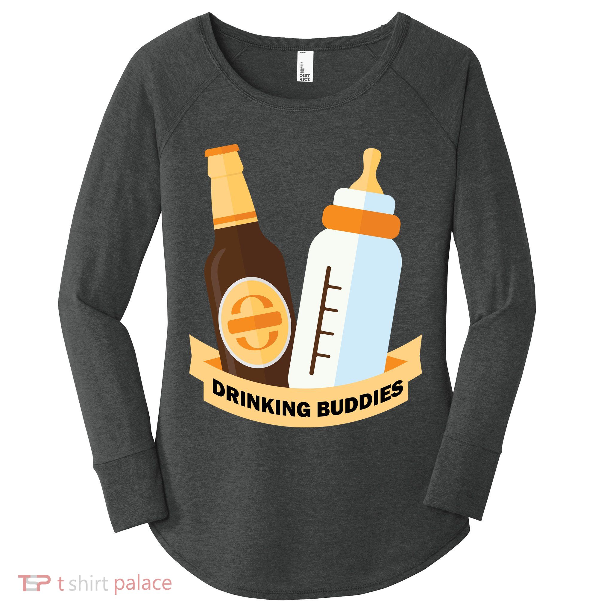 Drinking Buddies Women's Perfect Tri Tunic Long Sleeve Shirt
