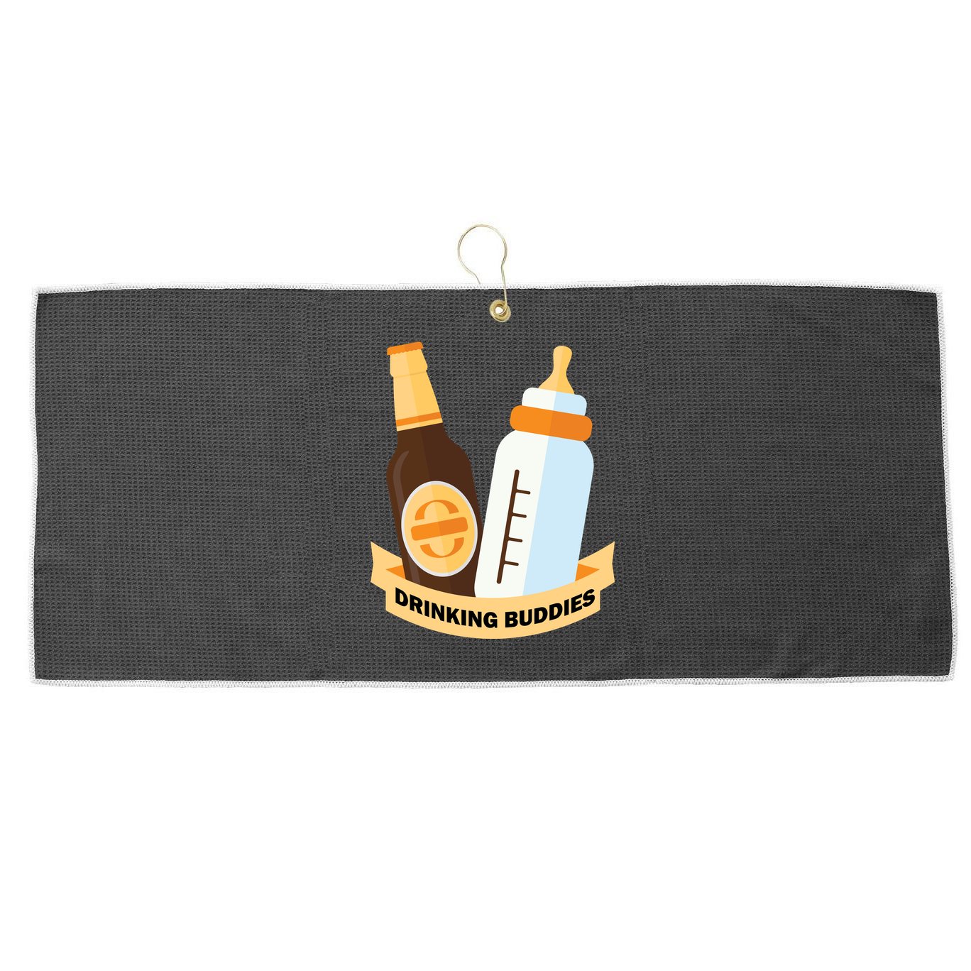 Drinking Buddies Large Microfiber Waffle Golf Towel