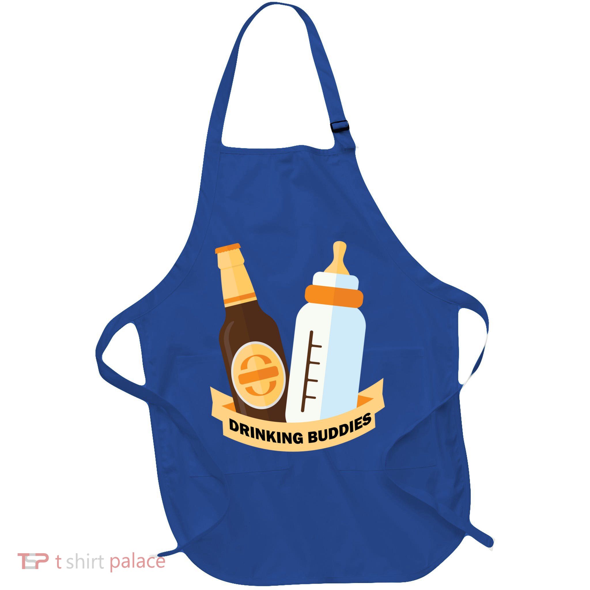 Drinking Buddies Full-Length Apron With Pockets