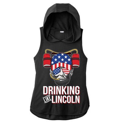 Drinking Like Lincoln Ladies PosiCharge Tri-Blend Wicking Draft Hoodie Tank