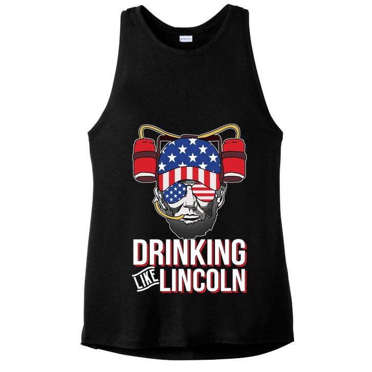 Drinking Like Lincoln Ladies PosiCharge Tri-Blend Wicking Tank