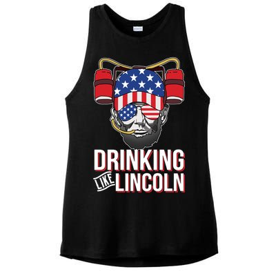 Drinking Like Lincoln Ladies PosiCharge Tri-Blend Wicking Tank