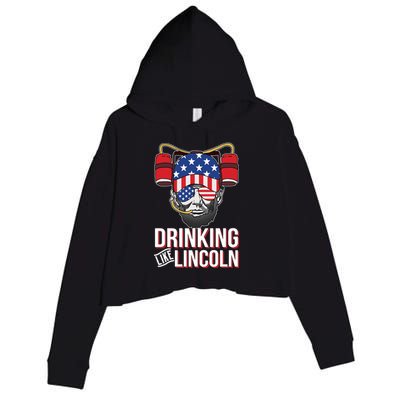 Drinking Like Lincoln Crop Fleece Hoodie