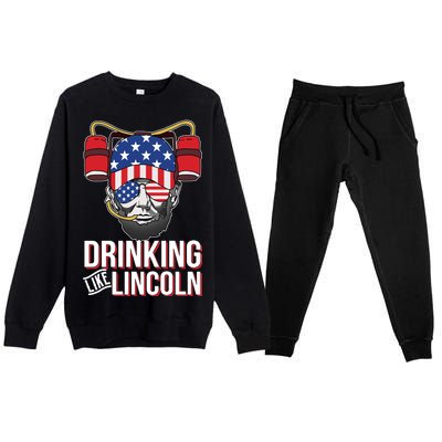 Drinking Like Lincoln Premium Crewneck Sweatsuit Set