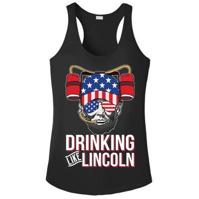 Drinking Like Lincoln Ladies PosiCharge Competitor Racerback Tank