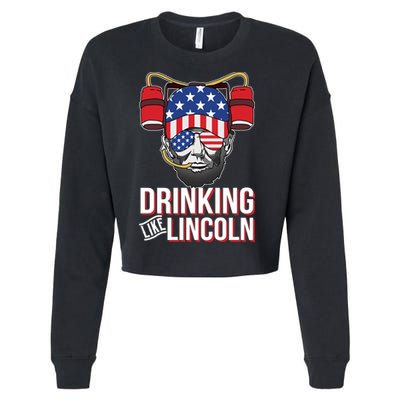 Drinking Like Lincoln Cropped Pullover Crew