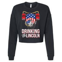 Drinking Like Lincoln Cropped Pullover Crew