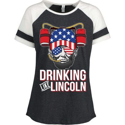 Drinking Like Lincoln Enza Ladies Jersey Colorblock Tee