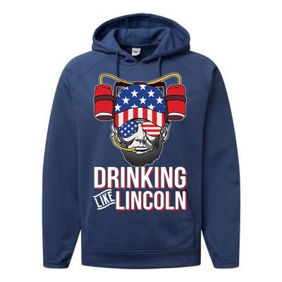 Drinking Like Lincoln Performance Fleece Hoodie