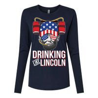 Drinking Like Lincoln Womens Cotton Relaxed Long Sleeve T-Shirt