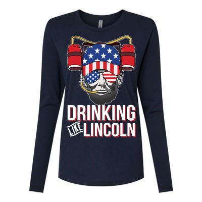 Drinking Like Lincoln Womens Cotton Relaxed Long Sleeve T-Shirt