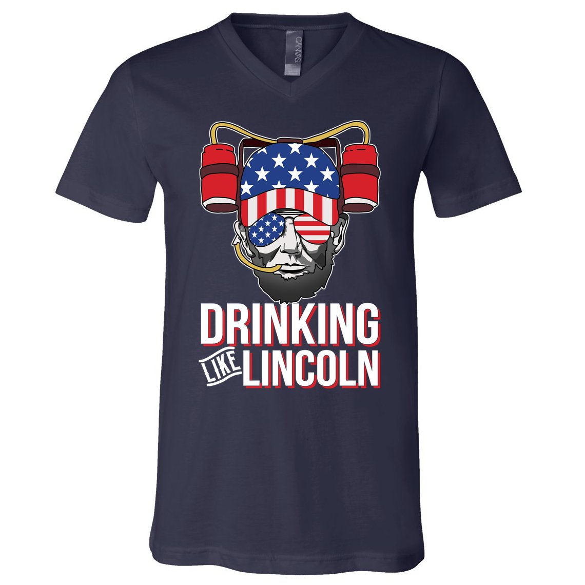 Drinking Like Lincoln V-Neck T-Shirt